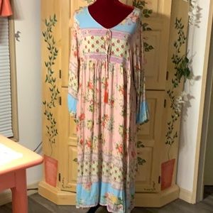 Multi colored boho hippie maxi dress. Perfect for festivals!